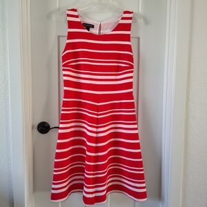 INC International Concepts Reddish Orange and White Sleeve's Dress